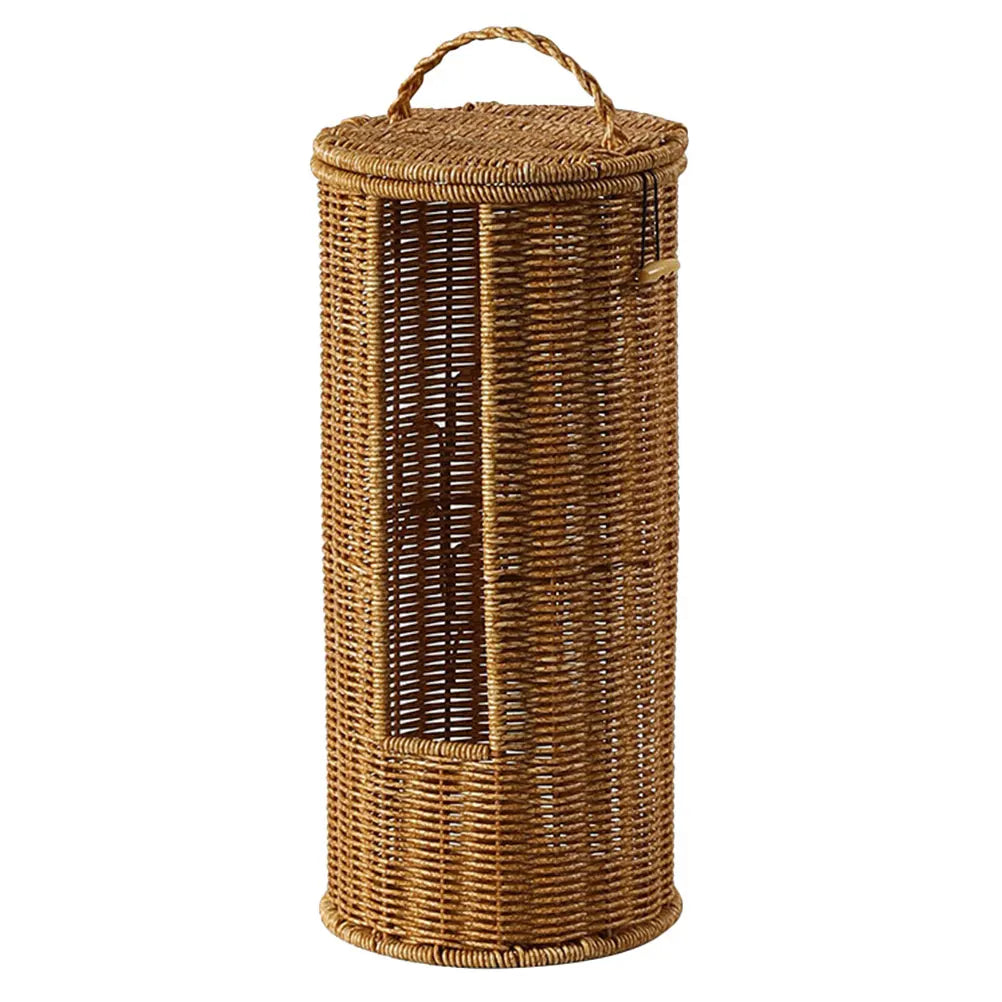 Handwoven Bamboo Storage Basket - Decorative Hamper for Bathroom & Living Room