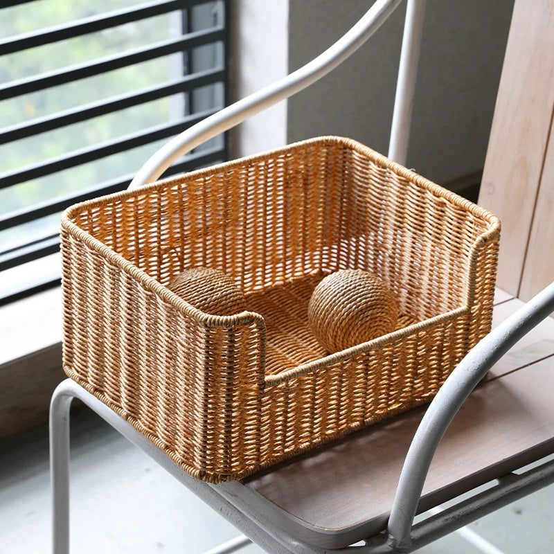 Rattan Drawer Basket for Office Storage