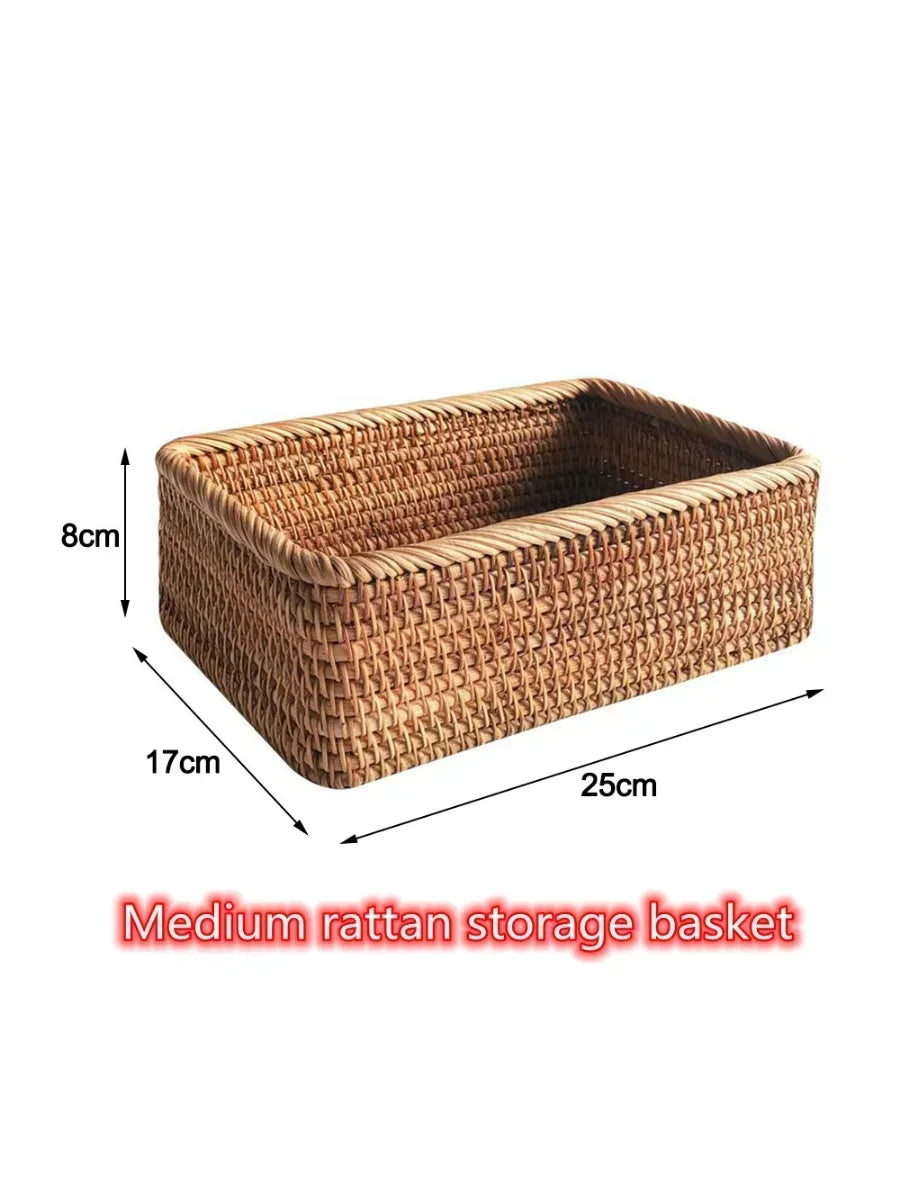 Handwoven Rattan Wicker Basket