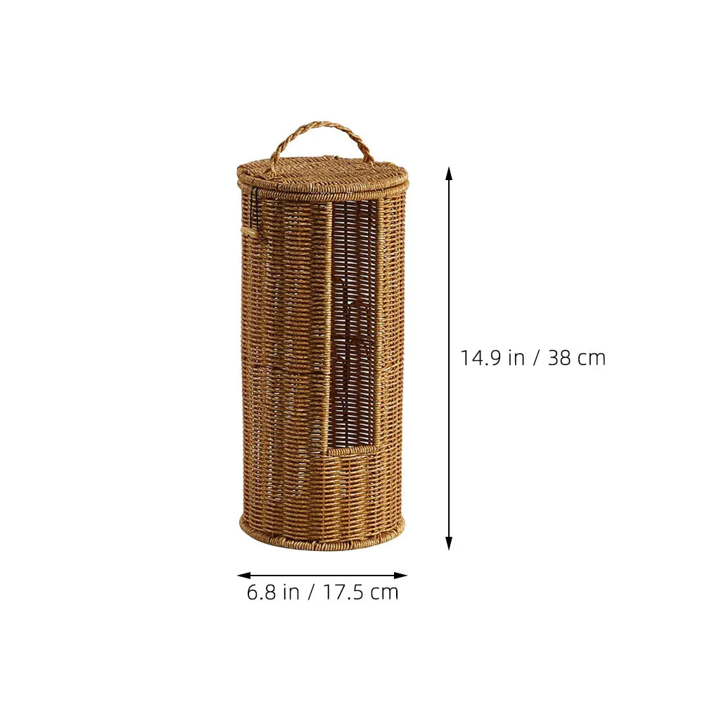 Handwoven Bamboo Storage Basket - Decorative Hamper for Bathroom & Living Room