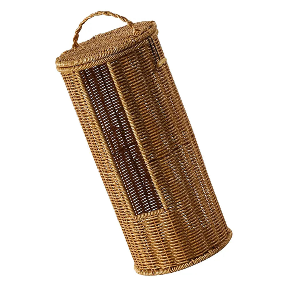 Handwoven Bamboo Storage Basket - Decorative Hamper for Bathroom & Living Room