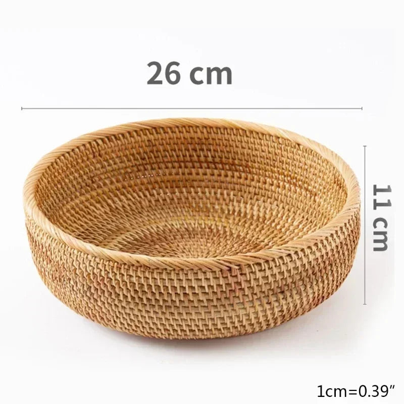 Handwoven Rattan Wicker Basket
