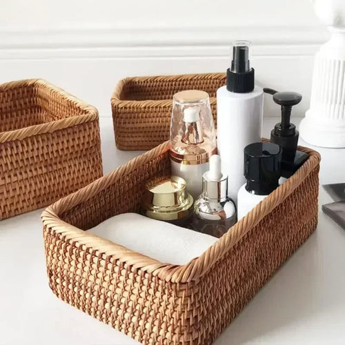 Handwoven Rattan Wicker Basket