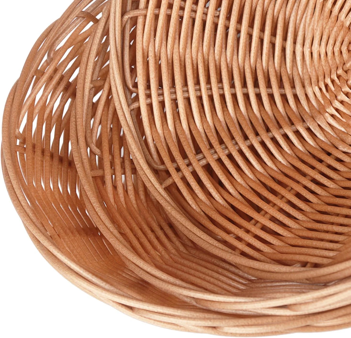20 Pack Oval Poly Wicker Baskets - Medium Gift & Bread Baskets