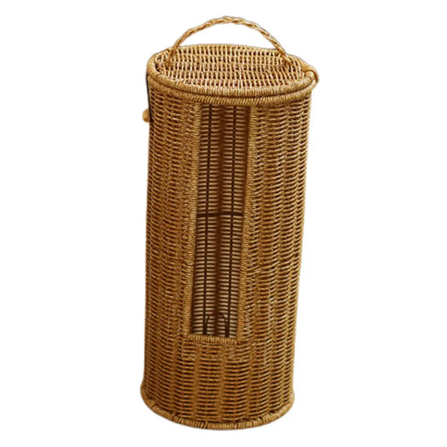 Handwoven Bamboo Storage Basket - Decorative Hamper for Bathroom & Living Room
