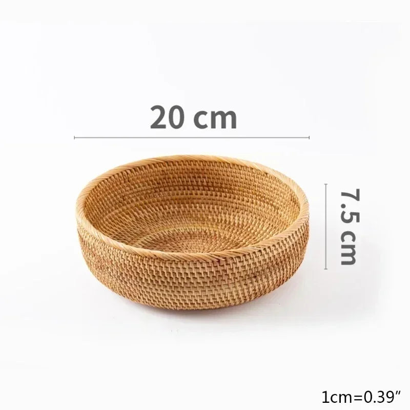Handwoven Rattan Wicker Basket