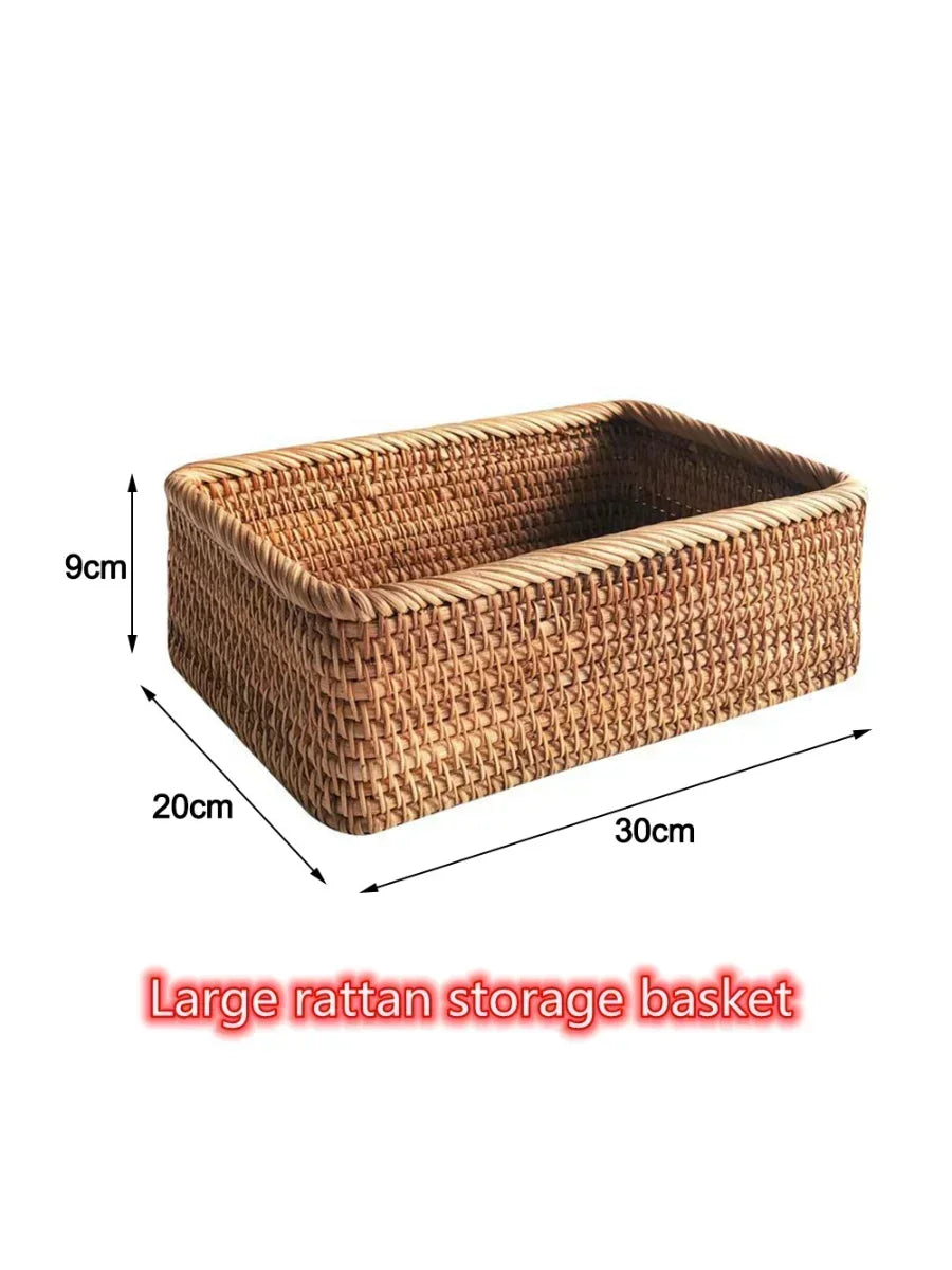 Handwoven Rattan Wicker Basket